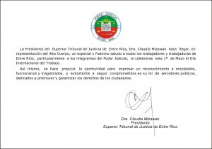 Dia Internacional del Trabajador 2016-Salutación
