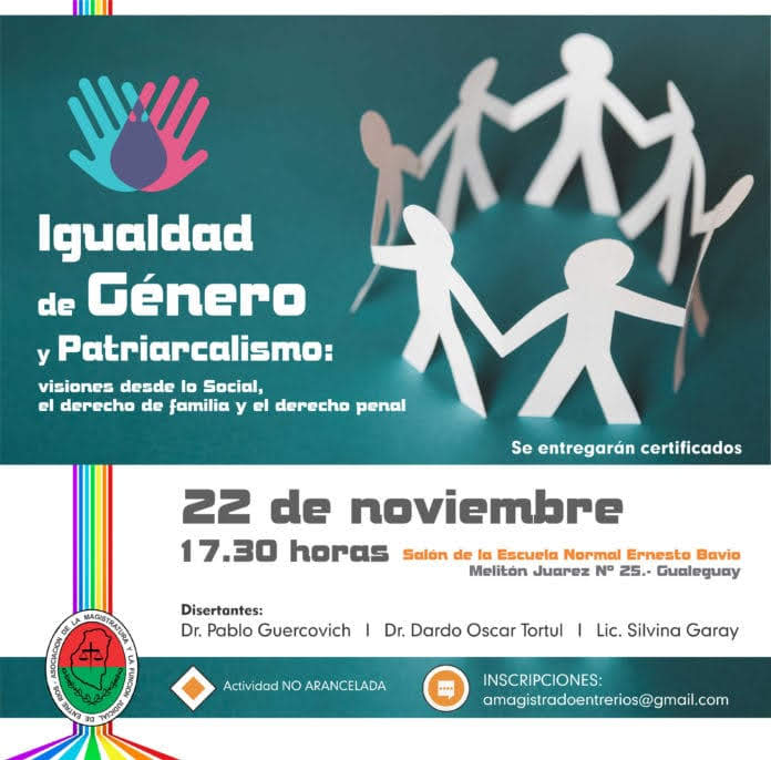 En Gualeguay se realizará una Jornada sobre Igualdad de Género y Patriarcalismo En Gualeguay se realizará una Jornada sobre Igualdad de Género y Patriarcalismo