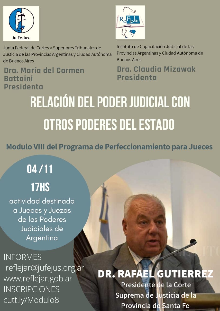 Está abierta la inscripción al VIII Módulo del Programa de perfeccionamiento para Jueces Está abierta la inscripción al VIII Módulo del Programa de perfeccionamiento para Jueces