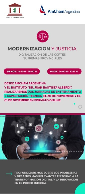 JORNADAS: MODERNIZACIÓN Y JUSTICIA. DIGITALIZACIÓN DE CORTES SUPREMAS PROVINCIALES JORNADAS: MODERNIZACIÓN Y JUSTICIA. DIGITALIZACIÓN DE CORTES SUPREMAS PROVINCIALES