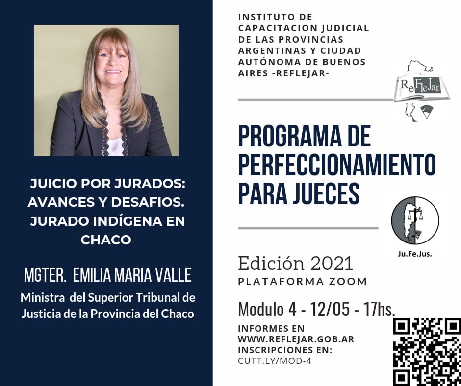 El nuevo módulo de capacitación de REFLEJAR será sobre Juicios por Jurados El nuevo módulo de capacitación de REFLEJAR será sobre Juicios por Jurados