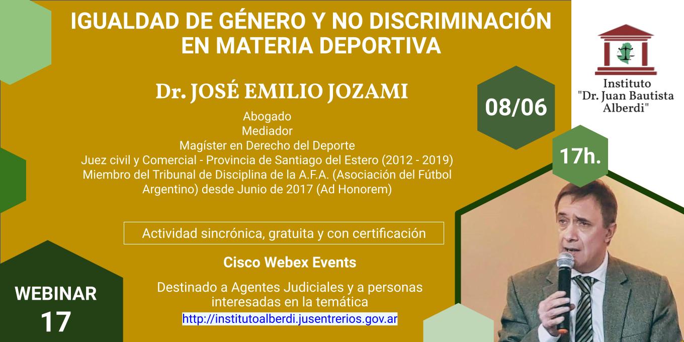 Webinar sobre género y no discriminación en materia deportiva Webinar sobre género y no discriminación en materia deportiva